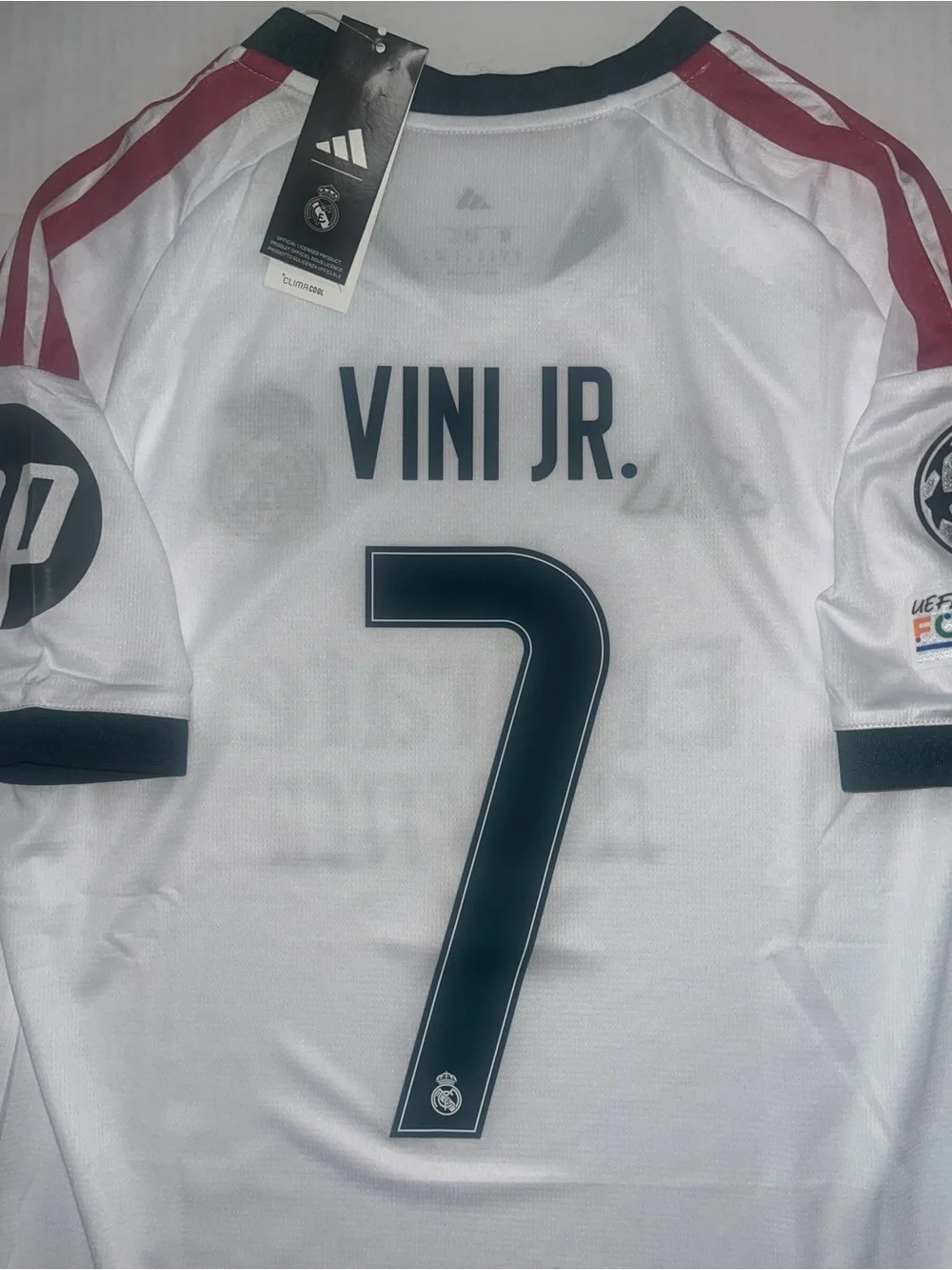 Vinicius Jr #7 Real Madrid Home Jersey UCL Patches Size M